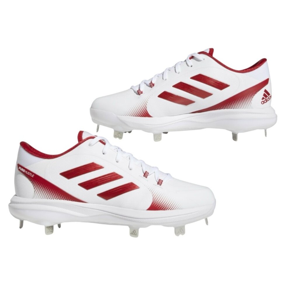 Adidas PureHustle 2 Womens Softball Cleats White/Red Size 7.5